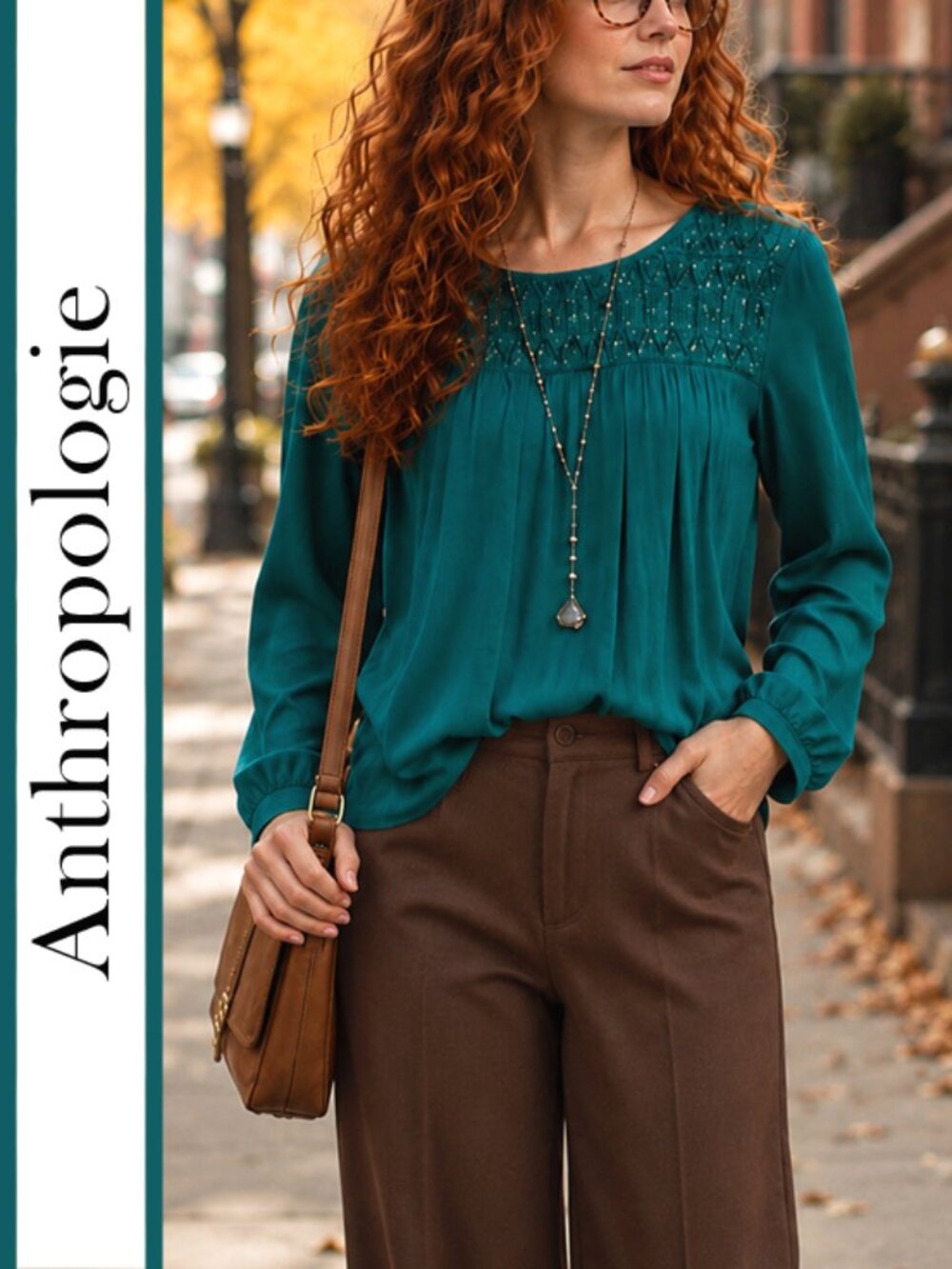 Anthro/Meadow Rue | 'Vivie' Smocked Yoke Blouse Top